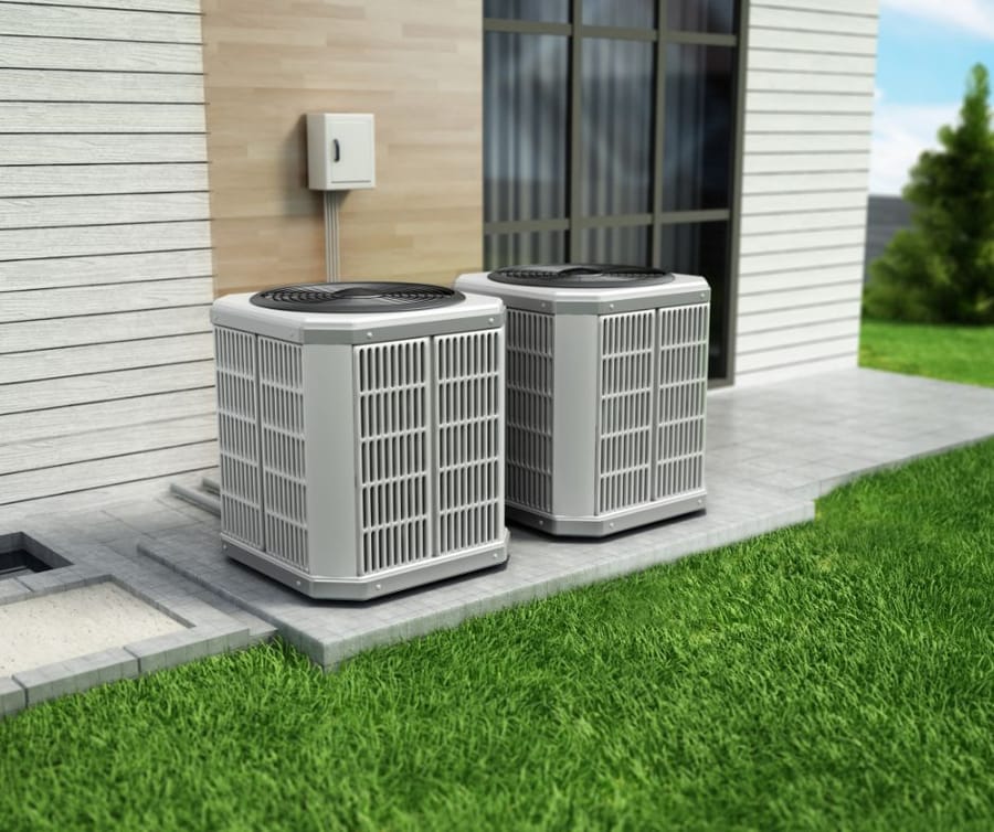 HVAC systems outside a residence